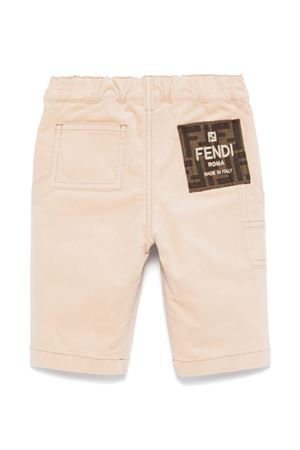 Pantalone in cotone beige FENDI KIDS | BMF233AS5BF1P2P